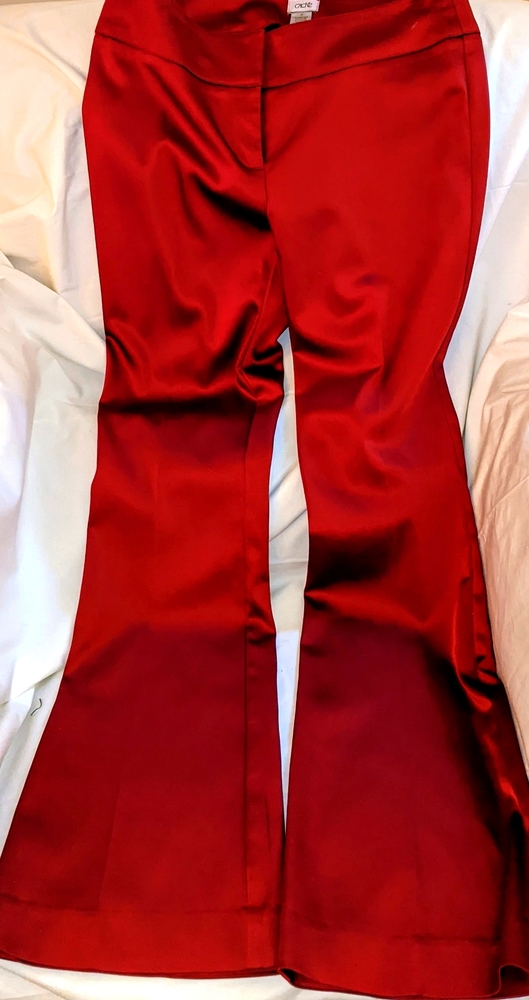 CACHE red satin pants